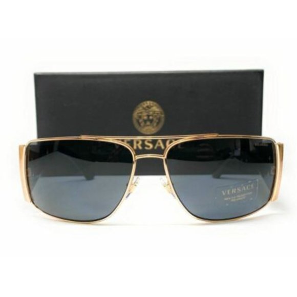 NEW Versace Men's Gold and Dark Grey Sunglasses! - Picture 2 of 3